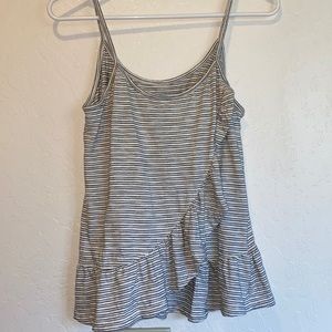 Anthropologie ruffle back tank size XS runs big